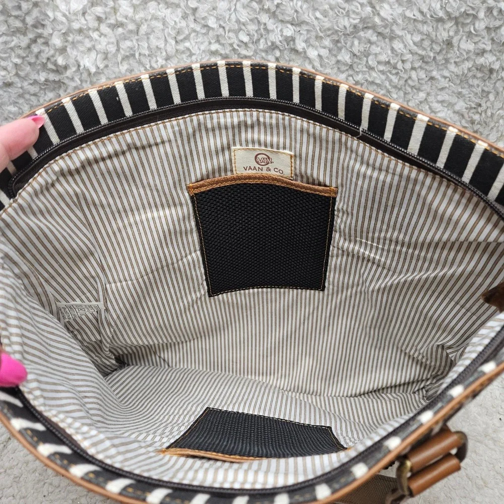 Vaan & Co Royce Rocco Upcycled‎ Canvas and Leather Tote